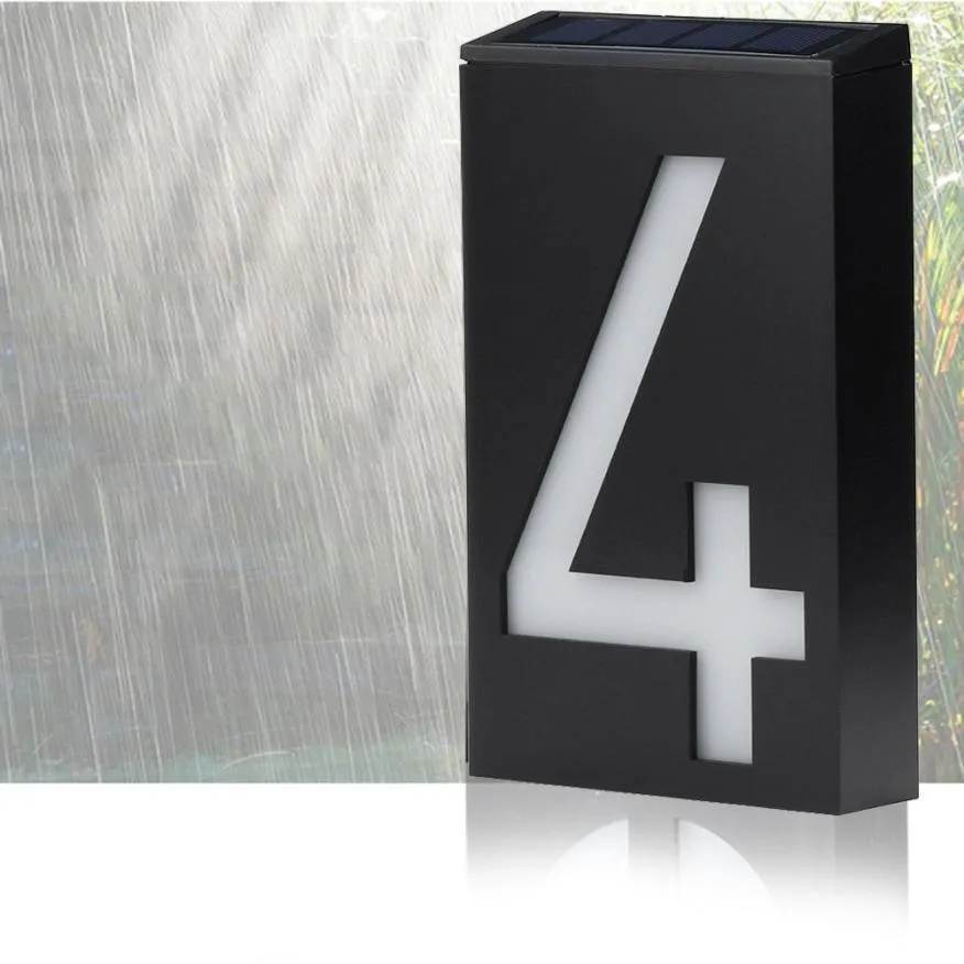 Solar-Powered LED House Number