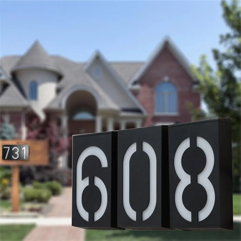 Solar-Powered LED House Number