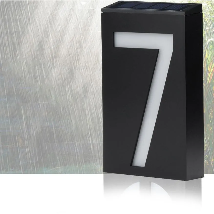 Solar-Powered LED House Number