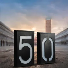 Solar-Powered LED House Number