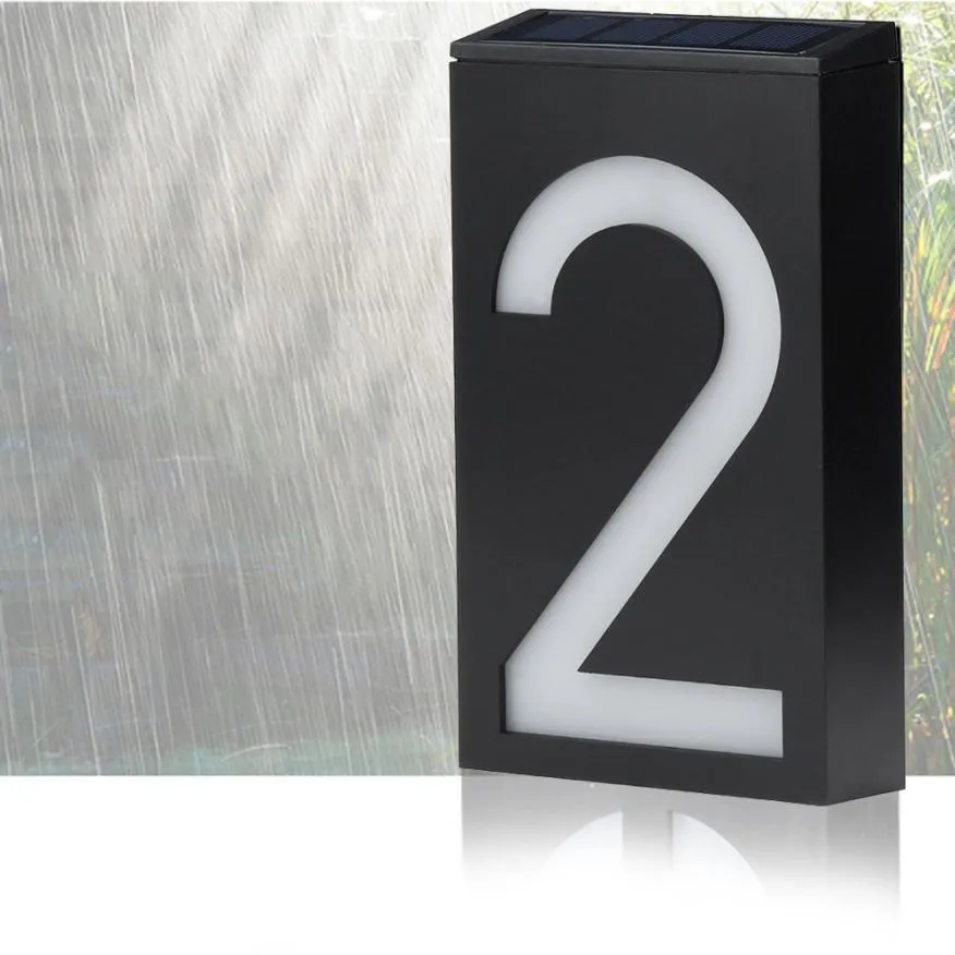 Solar-Powered LED House Number