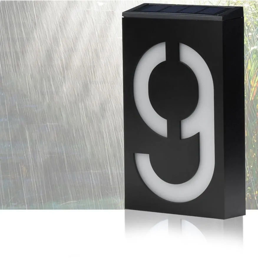 Solar-Powered LED House Number