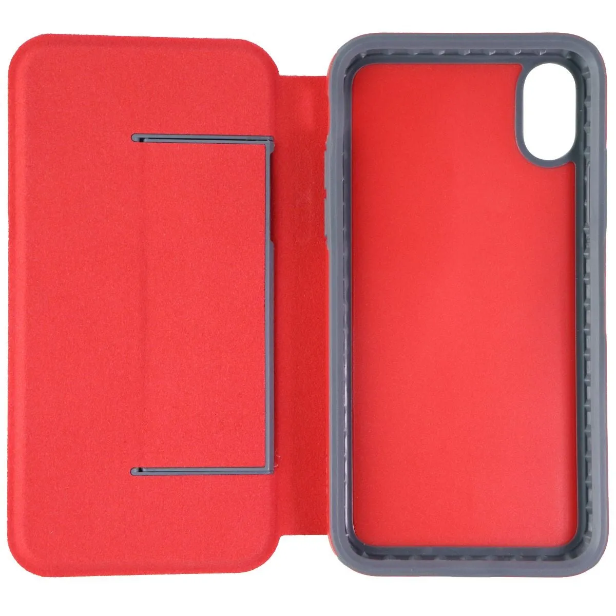 Speck Presidio Folio Case for iPhone Xs & X - Heartrate Red / Graphite Grey