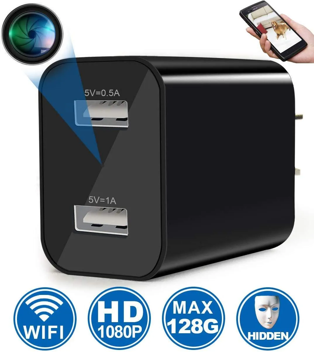 Spy Camera Wireless Hidden WiFi Camera with Remote Viewing, 2020 Newest Version 1080P HD Nanny Cam/Security Camera Indoor Video Recorder Motion Activated