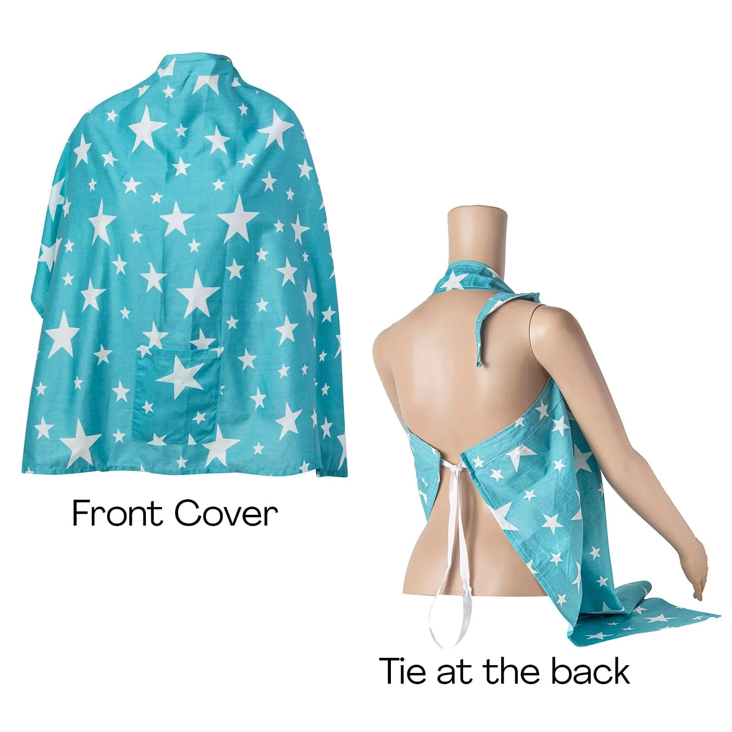 Star Cotton Breastfeeding Infant Nursing Cover Blue