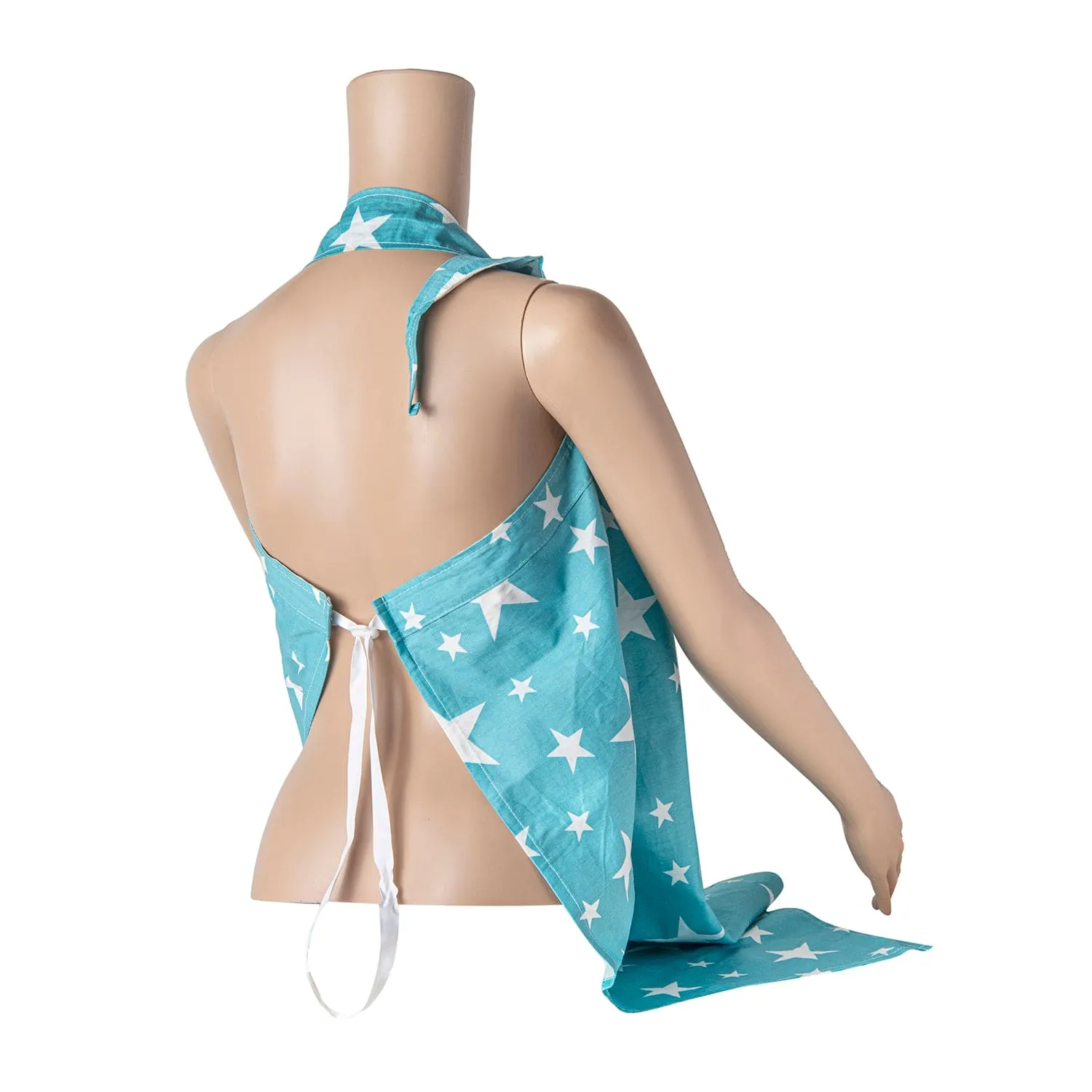 Star Cotton Breastfeeding Infant Nursing Cover Blue