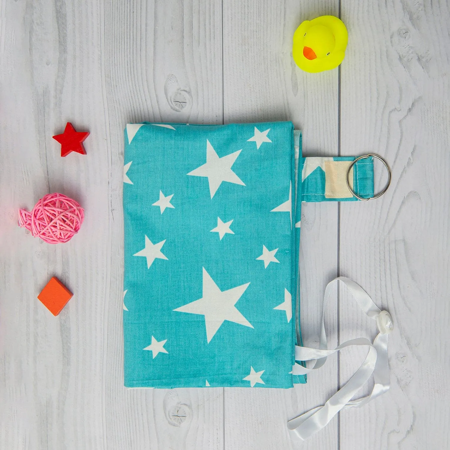 Star Cotton Breastfeeding Infant Nursing Cover Blue