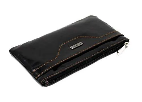STARHIDE Women RFID Blocking Slim Money Pouch Genuine Leather Card Holder Zipper Purse 640