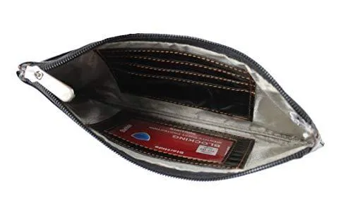 STARHIDE Women RFID Blocking Slim Money Pouch Genuine Leather Card Holder Zipper Purse 640