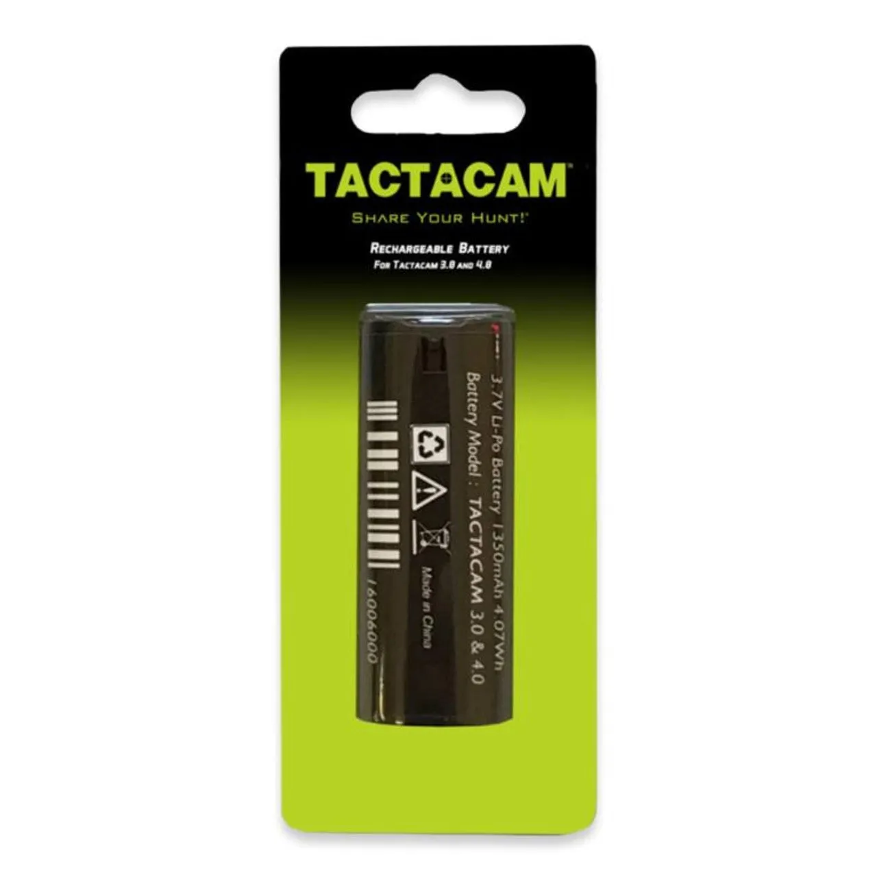 Tactacam | Rechargeable Battery for 6.0/5.0/Solo/Solo Xtreme Cameras