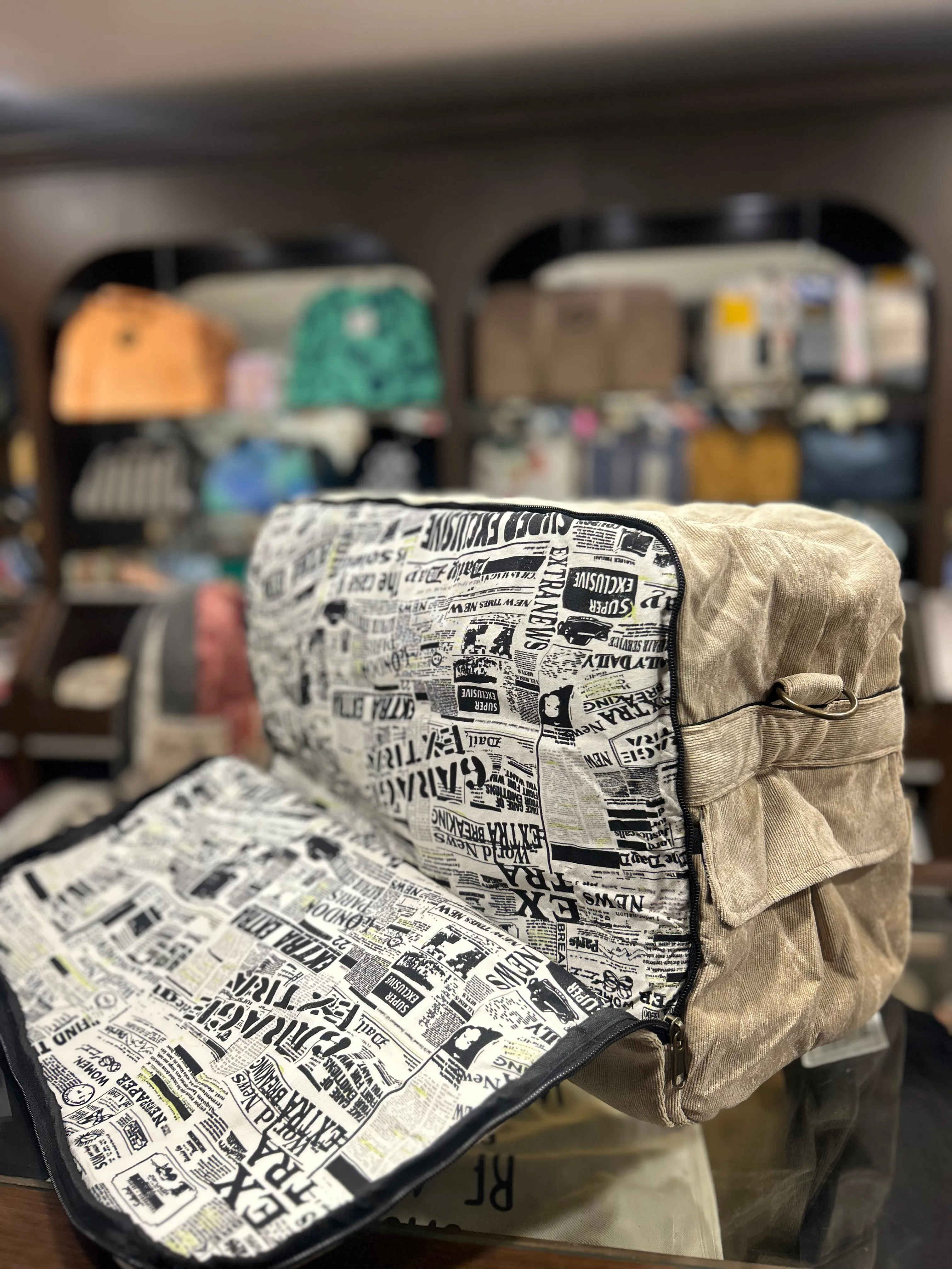 The Panda Mushroom Corduroy Large BeeKeeper Weekender (Masterpiece)