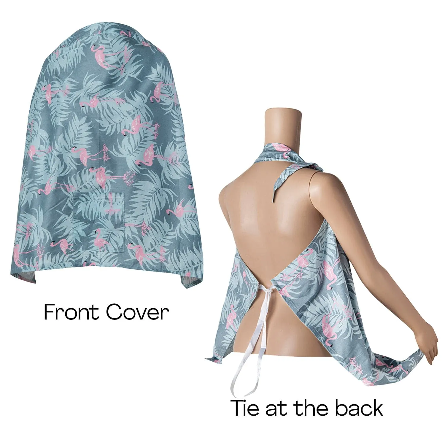 Tropical Cotton Breastfeeding Infant Nursing Cover Grey