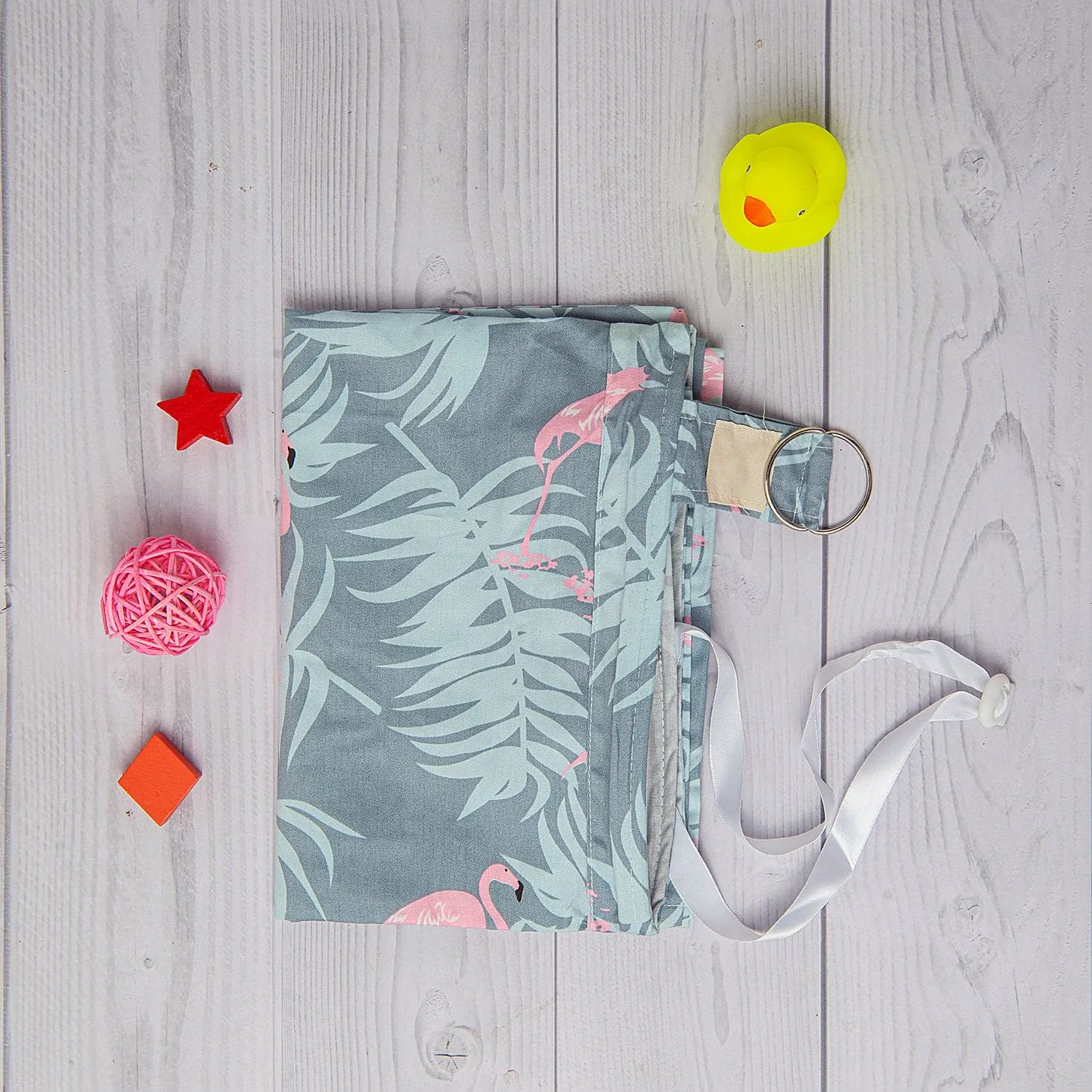 Tropical Cotton Breastfeeding Infant Nursing Cover Grey
