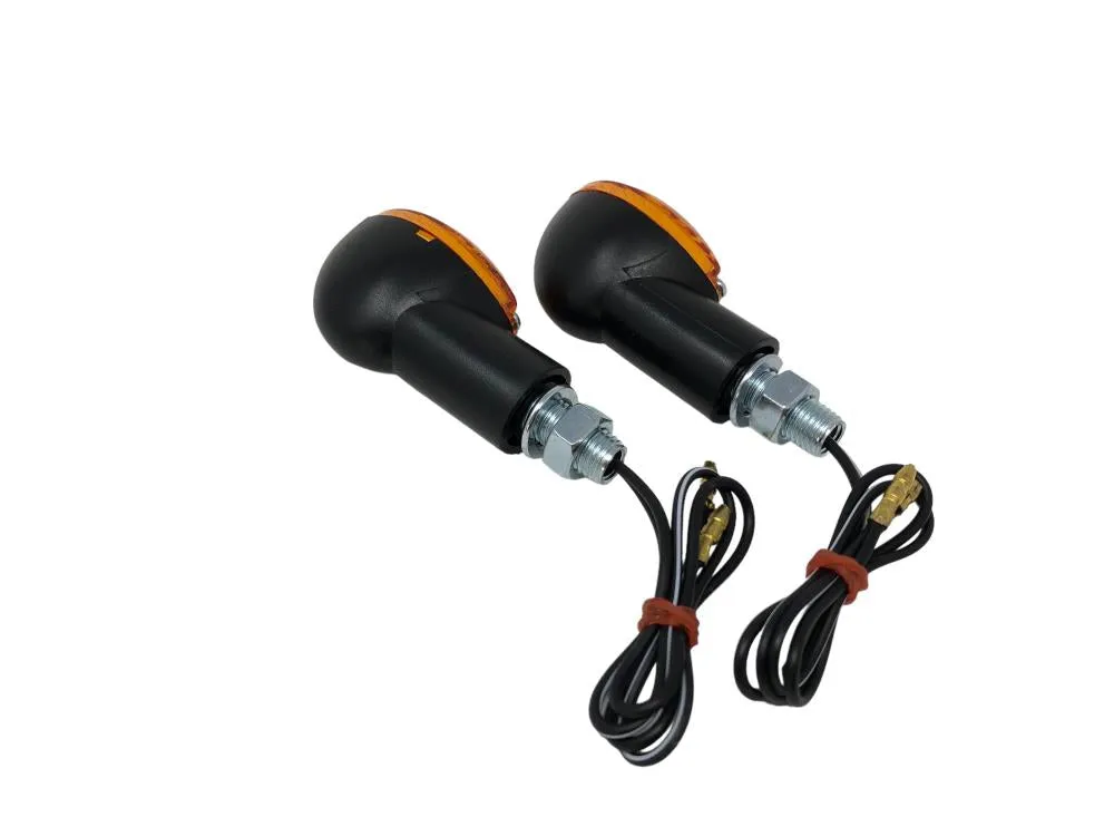 Turn Signal Set (2) Medium Cateye - Black - Highway Hawk H68-5062