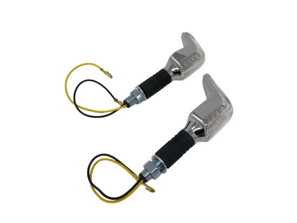 Turn Signal Set (2) Speed, LED Long Stem - Chrome - Highway Hawk H68-596
