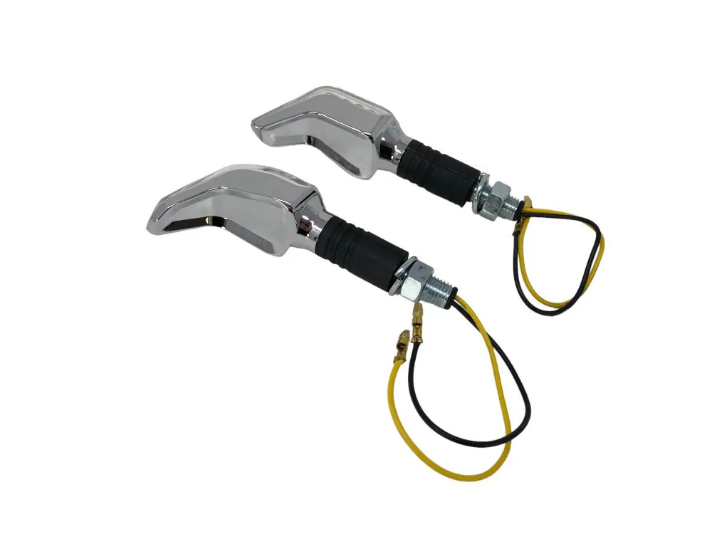 Turn Signal Set (2) Speed, LED Long Stem - Chrome - Highway Hawk H68-596