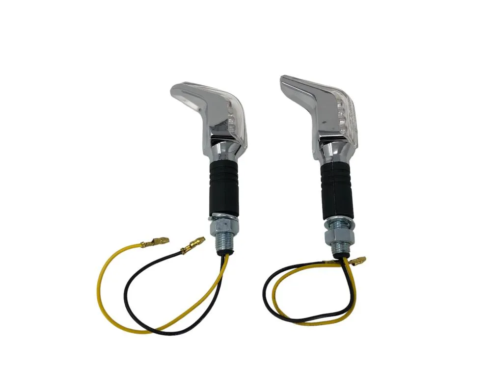 Turn Signal Set (2) Speed, LED Long Stem - Chrome - Highway Hawk H68-596