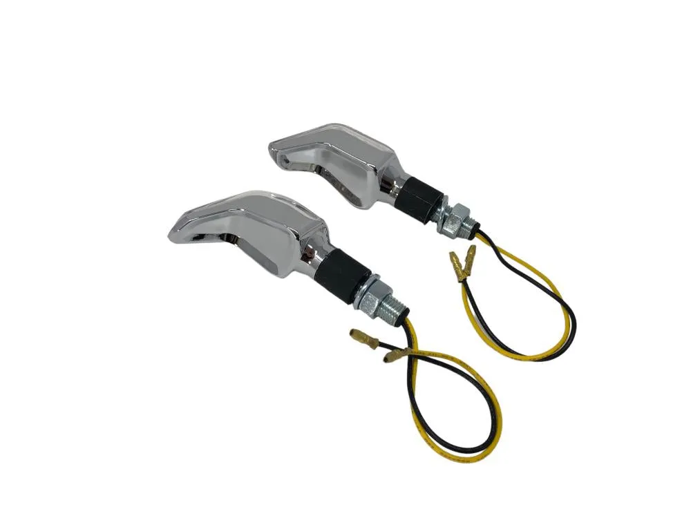 Turn Signal Set (2) Speed, LED Short Stem - Chrome - Highway Hawk H68-595