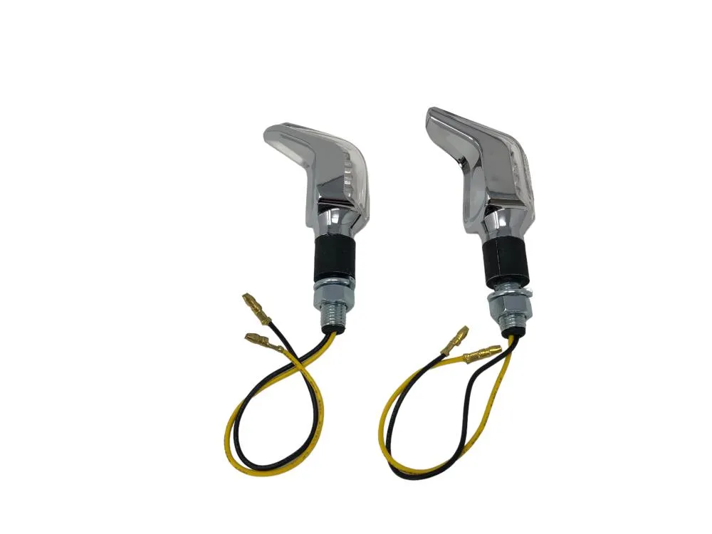 Turn Signal Set (2) Speed, LED Short Stem - Chrome - Highway Hawk H68-595
