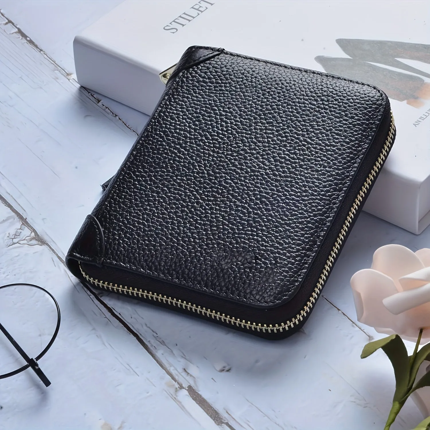 Uakiss 1pc Womens Coin Purse Credit Card Holder Wallet Zip Card Case RFID Blocking