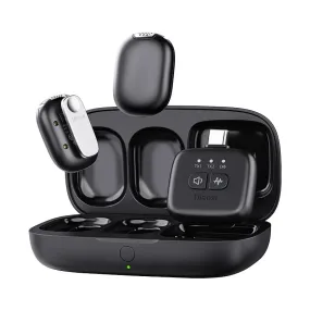 Ulanzi A30 TinyMic Wireless Lavalier Microphone 2TX 1RX (USB-C Version) 2-Person Mic Transmitters & Type C Receiver with 5 20-Hrs Battery Life with Charging Case for iPhone 16/15 Plus Pro Max & Android Smartphones | A014GBB1