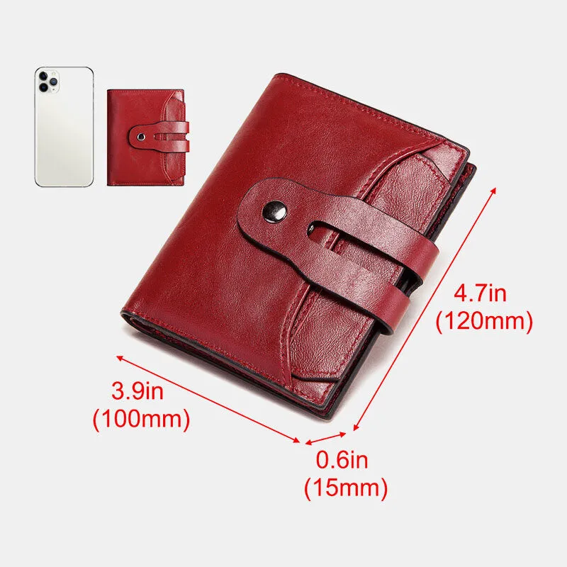 Unisex Genuine Leather RFID Anti-theft Retro Personality Card Holder Wallet