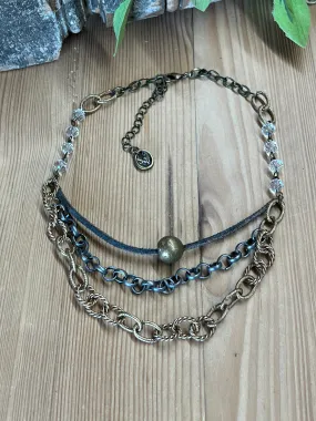 Urban Metal Short Triple Necklace