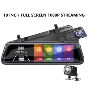 versatile SRstrat Triple Mirror Dash Cam with Detached Front and in-Car Camera,Large Screen Streaming Driving Recorder Dual Channel High-definition 1080P Recorder Driving Recorder