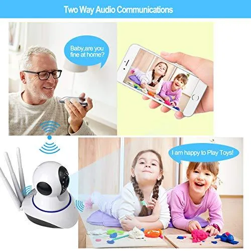 Video Baby Monitor with Camera and Audio,1080P Wifi Indoor Home Security Surveillance IP Cameras for Home Pet Dog Camera with Night Vision&2 Way Audio--(Youtube Set up Video)