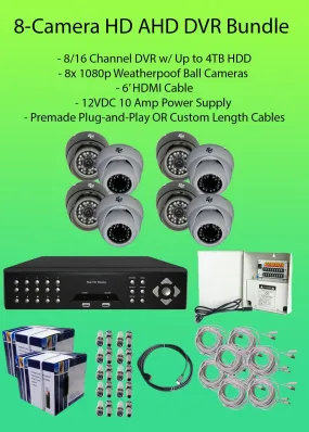 Watchman™ 8-Camera 1080p Indoor/Outdoor Hybrid (AHD/TVI/CVBS) DVR Kit
