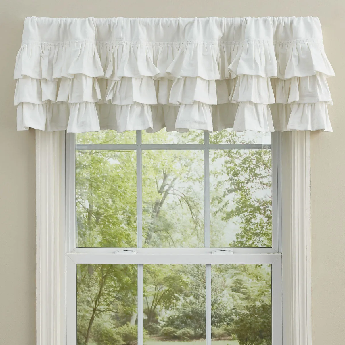 White Ruffled Valance