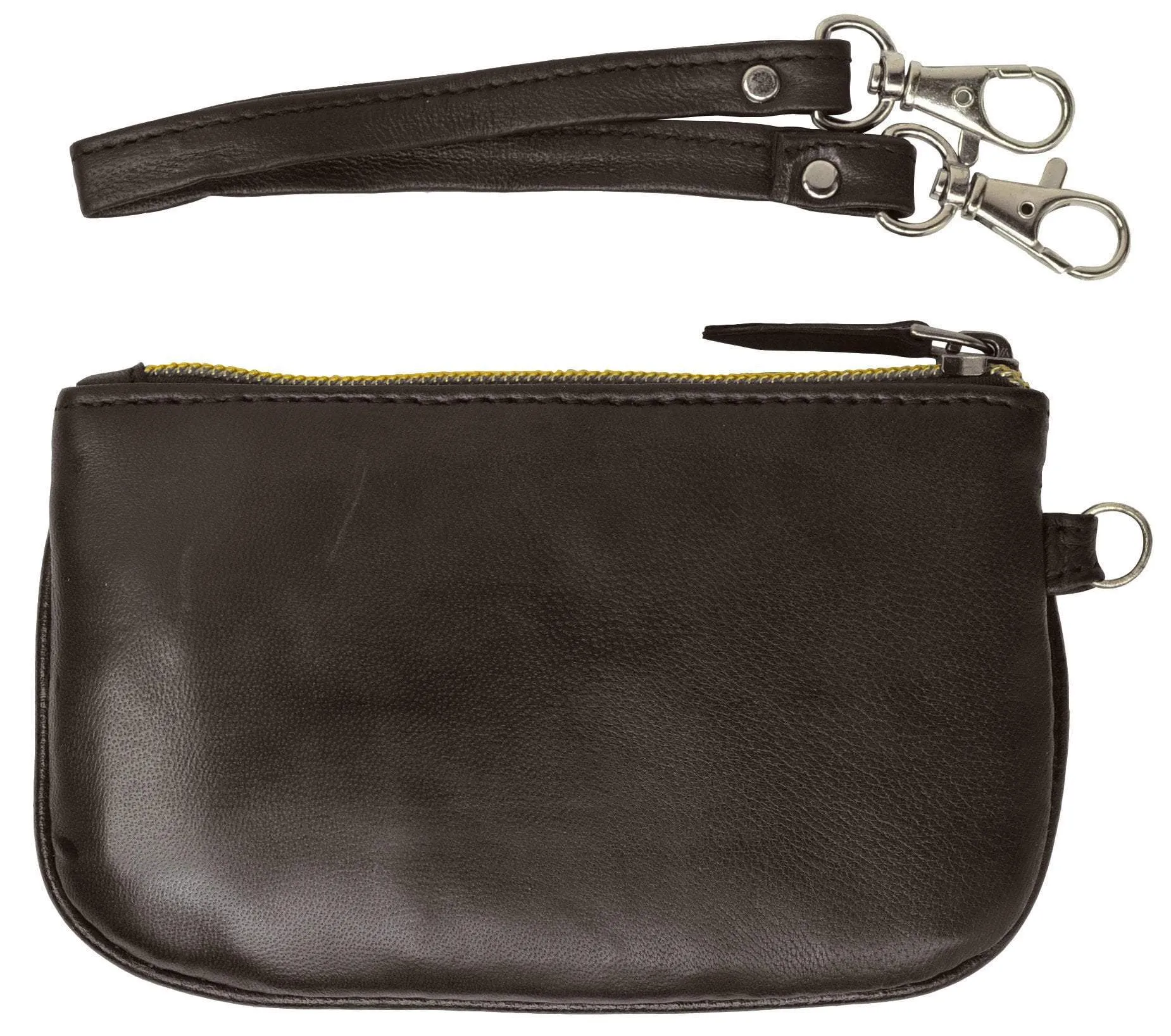 Women's Premium Leather RFID Blocking Safe Zip ID Pouch RFID P 1110 (C)