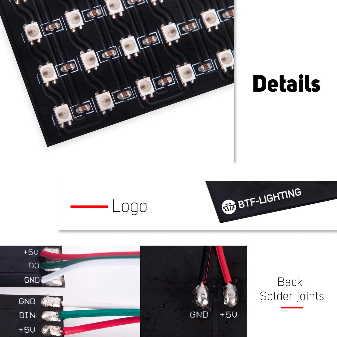 WS2812B Mini Led SMD 2427 Digital 11x44 22x22 Digital Flexible LED Panel Screen Individually Addressable DC5V