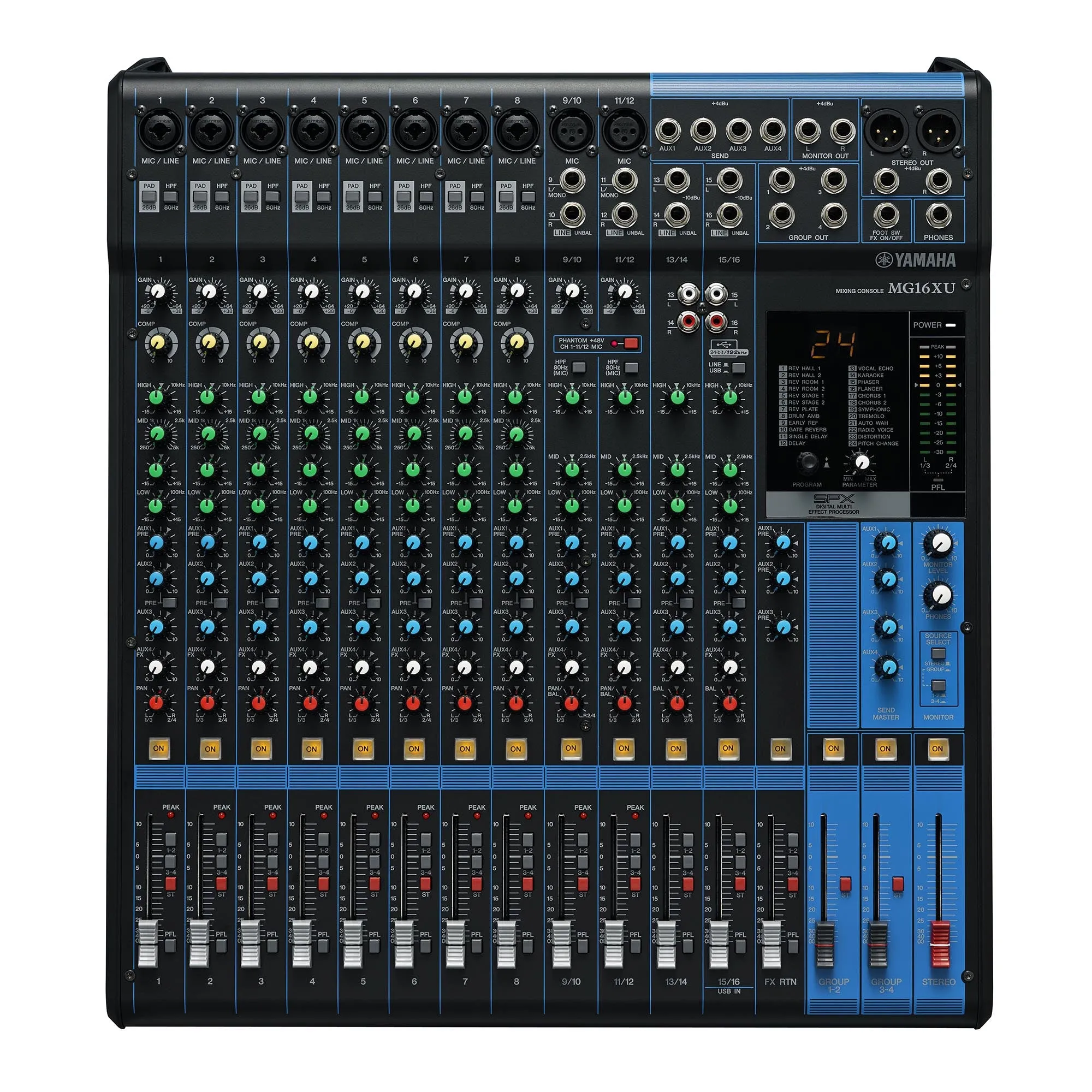 Yamaha 16-Input - 6-Bus Mixer - Single-Knob Compression - DSP - USB I/O